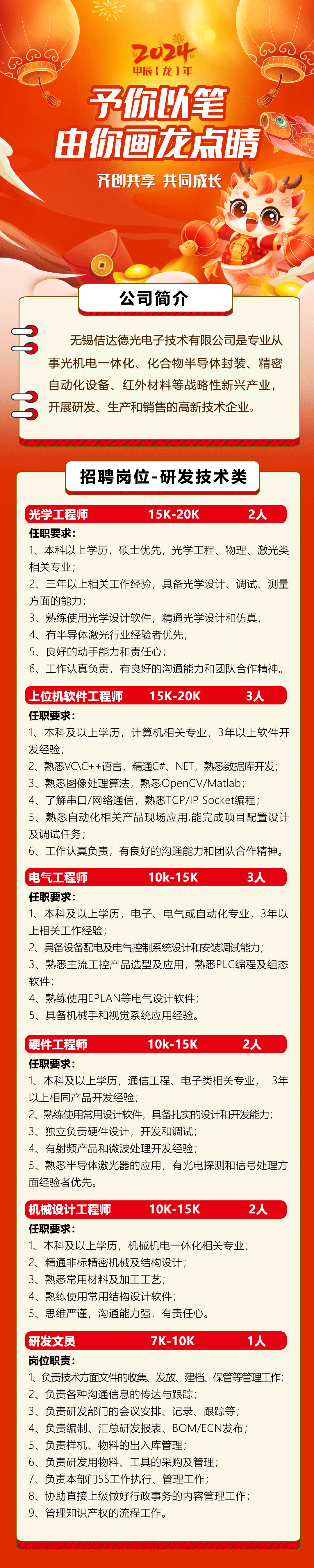 2024龍年招聘研發(fā)技術(shù)類(lèi)改